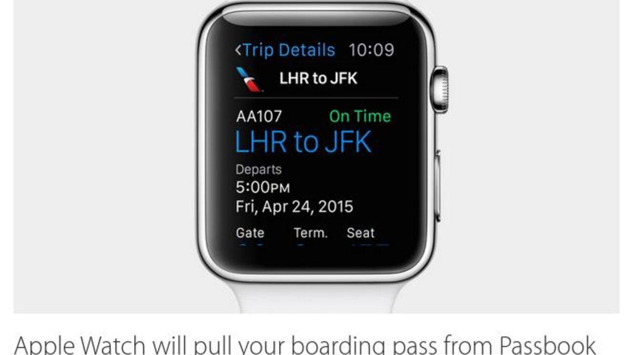 Apple Watch boarding ticket