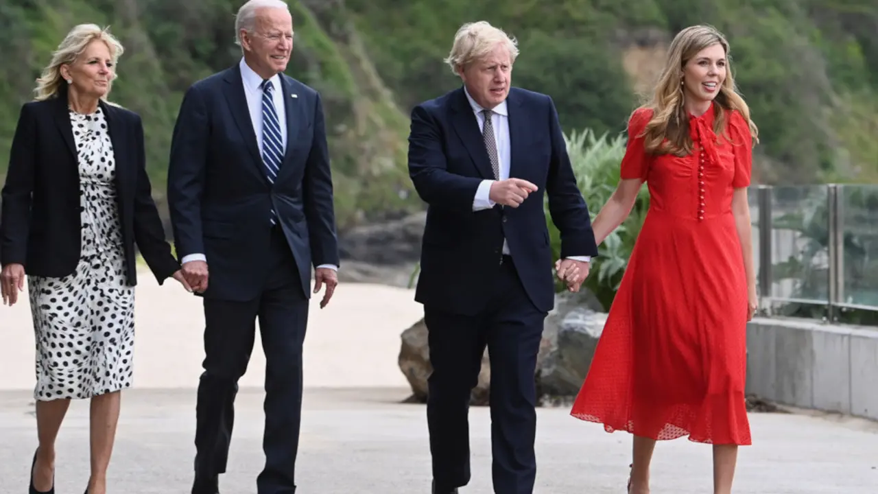 Džo Bajden i Boris Džonson sa prvim damama