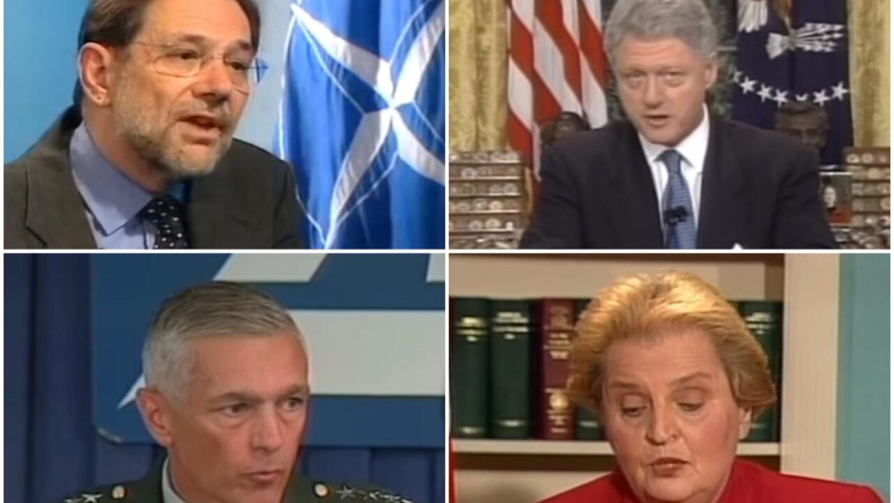 Havijer Solana, Bil Klinton, Vesli Klark, Medlin Olbrajt