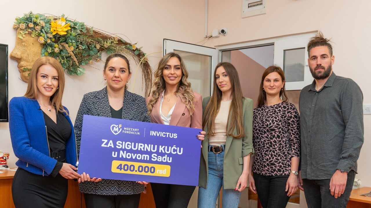 Mozzart i Invictus donirali 400.000 dinara Sigurnoj kući u Novom Sadu
