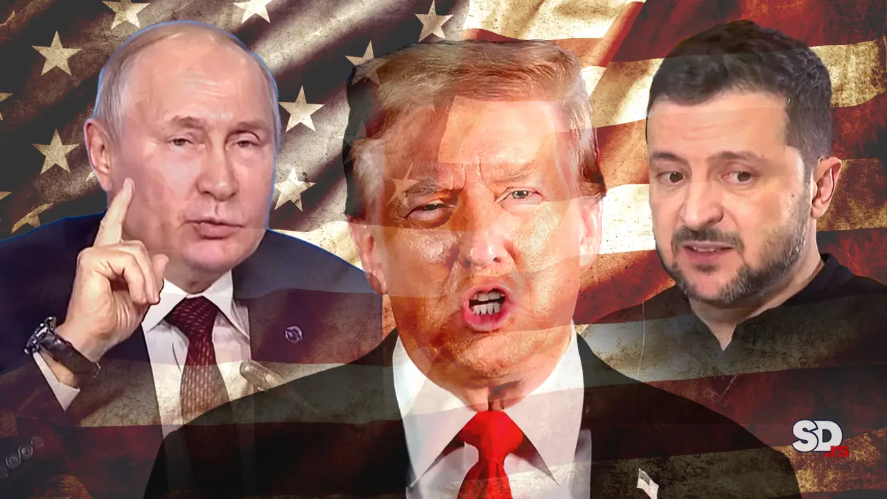 Vladimir Putin, Donald Tramp i Volodimir Zelenski