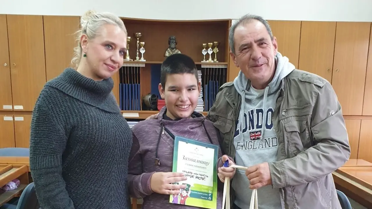 Dodela nagrade učeniku sa specijalnim potrebama