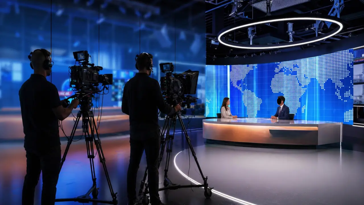 TV studio ilustracija