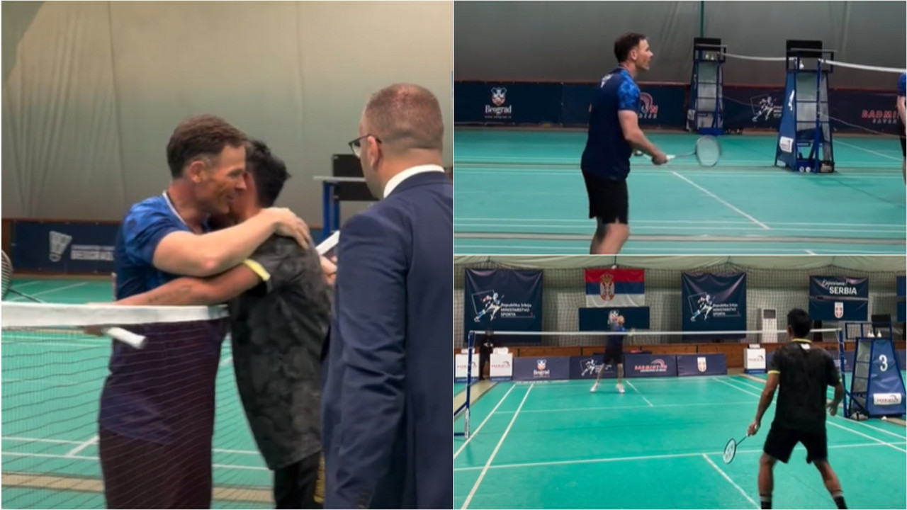 Siniša Mali igra badminton sa Lin Danom