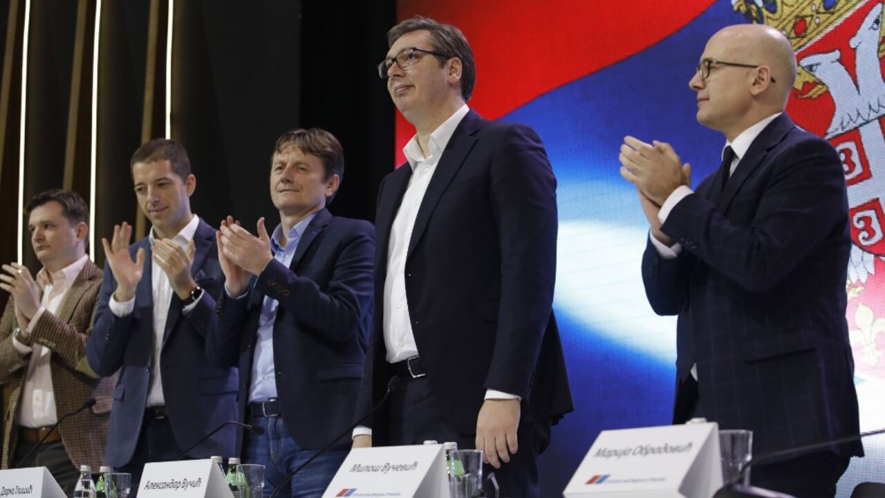 Milenko Jovanov, Marko Đurić, Darko Glišić, Aleksandar Vučić i Miloš Vučević