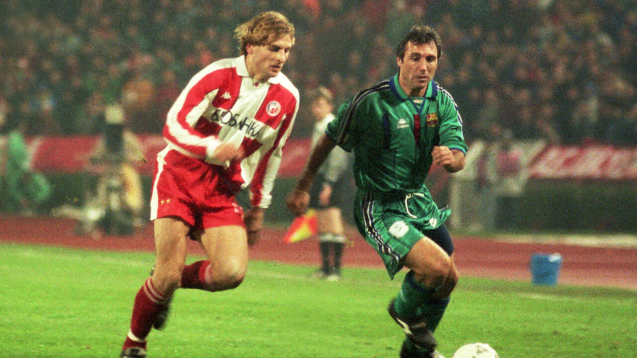 Bratislav Živković u duelu sa Hristom Stoičkovim u revanš meču osmine finala KPK 1996. godine