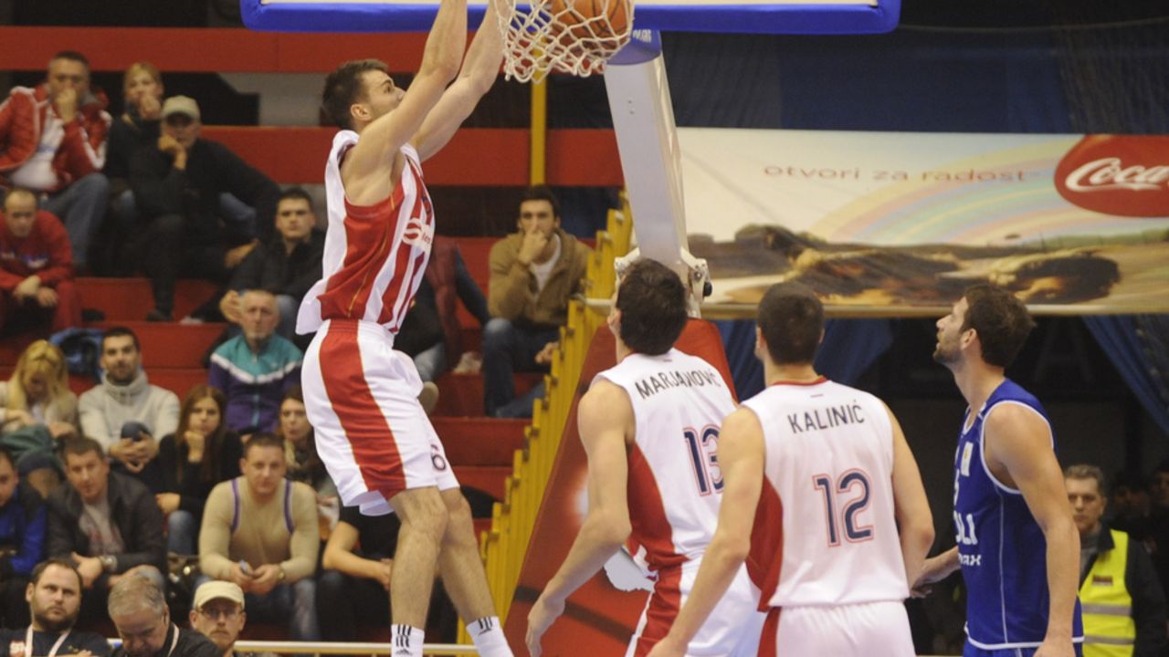 Detalj sa meča šestog kola ABA lige između Crvene zvezde i Budućnosti