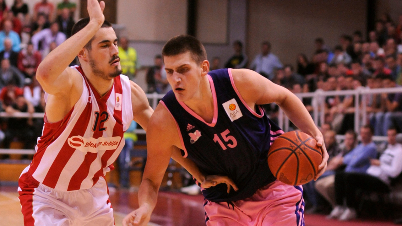 Nikola Kalinić i Nikola Jokić u meču ABA lige između Crvene zvezde i Mega Leksa u Železniku