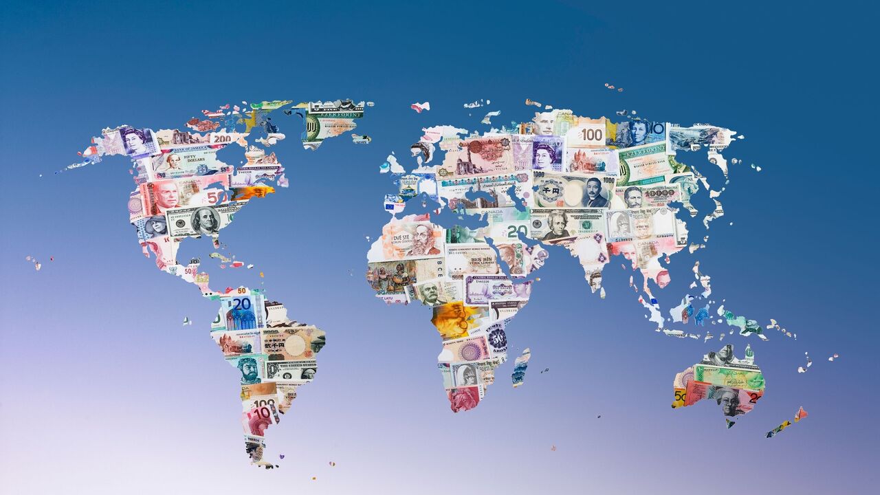 Mapa sveta od svetskih valuta