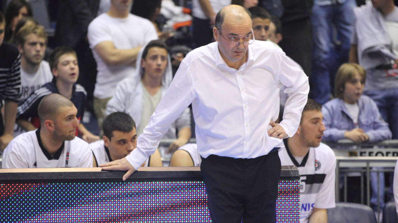 Trener Partizana Duško Vujošević na meču 5. kola KLS protiv Crvene zvezde