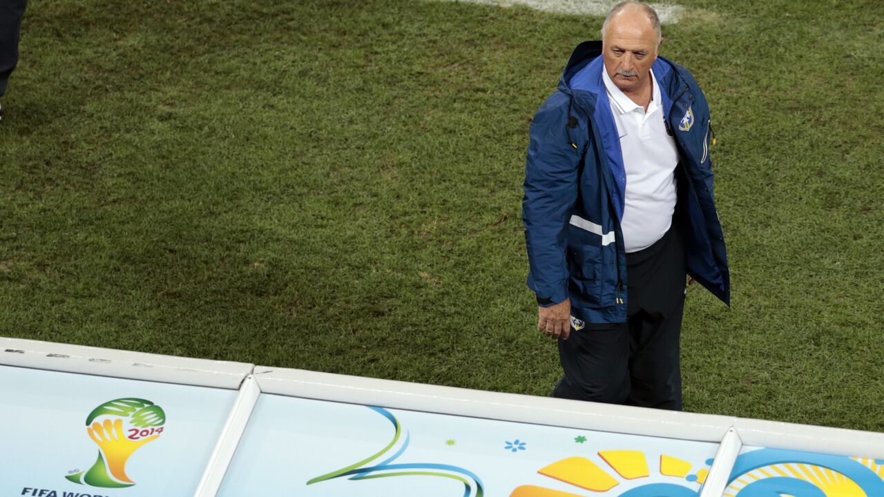 Selektor Brazila Felipe Skolari tokom prvog meča Mundijala protiv Hrvatske