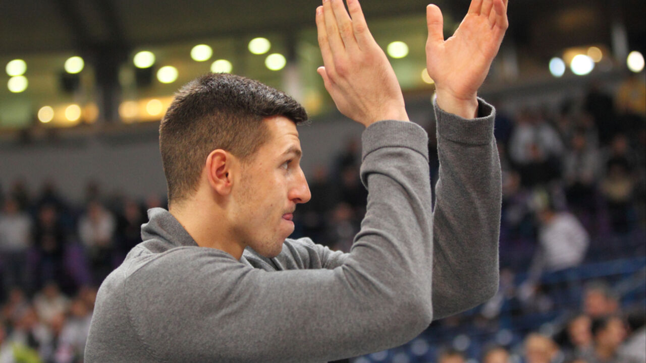 Dragan Milosavljević na meču Top 16 faze Evrolige između Partizana i Lokomotive