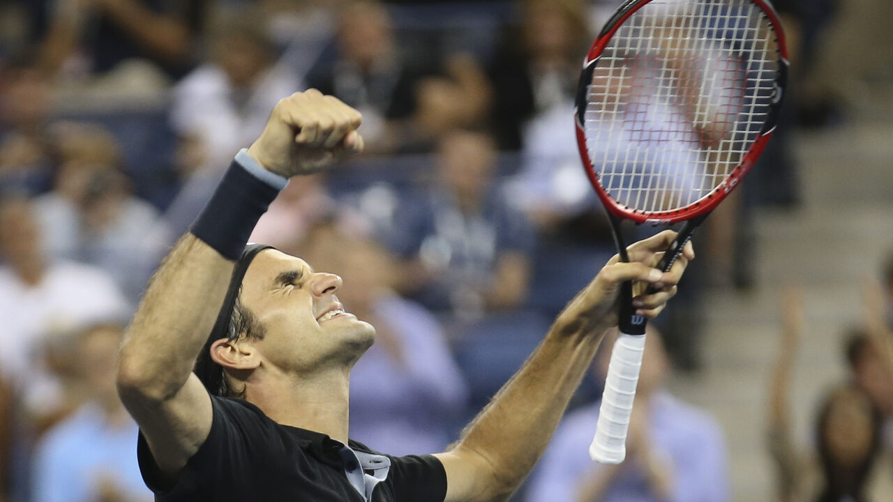 Rodžer Federer posle pobede nad Gaelom Monfisonu četvrtfinalu US Opena