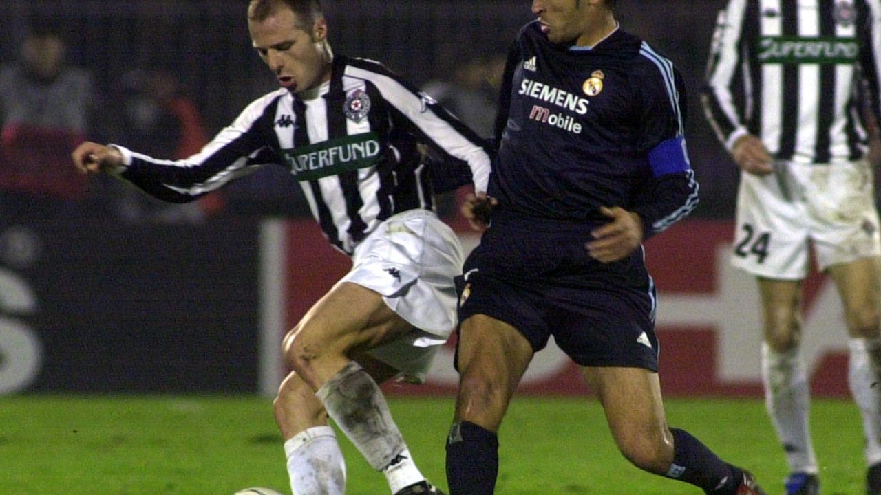 Raul Gonzales na utakmici Lige šampiona Partizan - Real 2003. godine