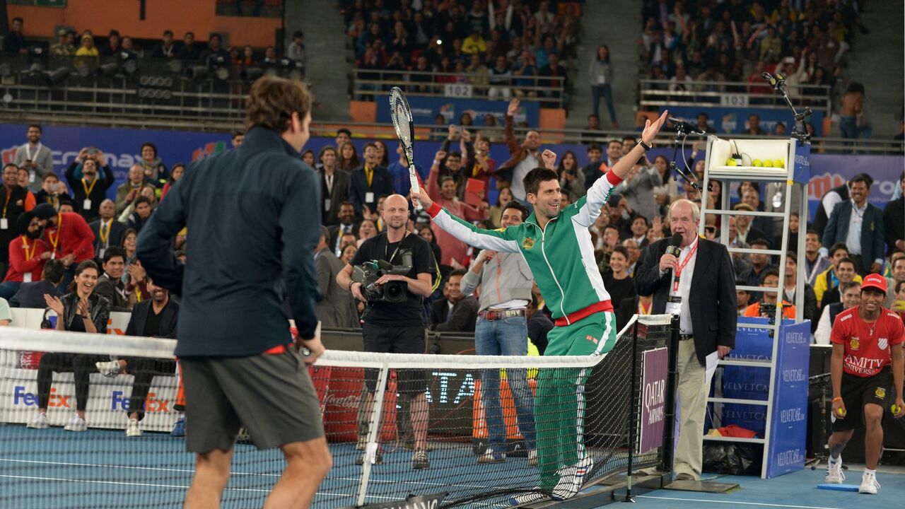 Rodžer Federer i Novak Đoković na revijalnom turniru IPTL lige u Nju Delhiju