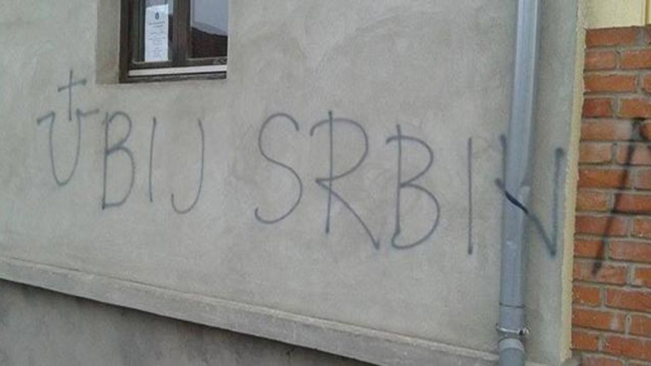 "Ubij Srbina", natpis u Vinkovcima