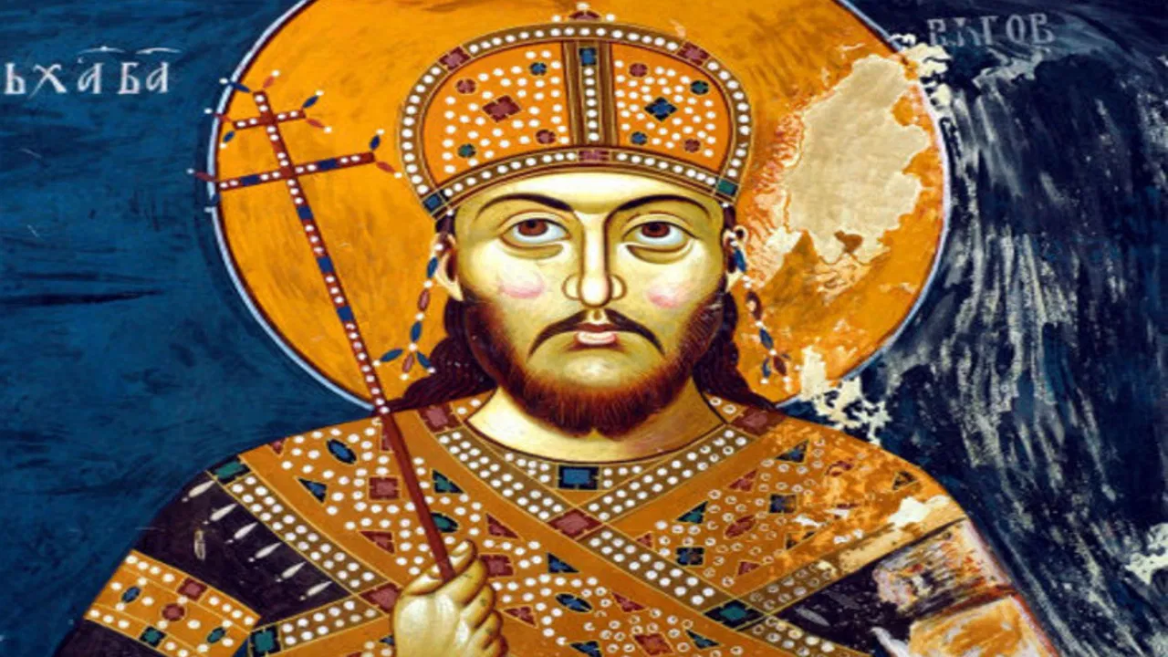 Srpski kralj i car Stefan Dušan, freska u manastiru Lesnovo