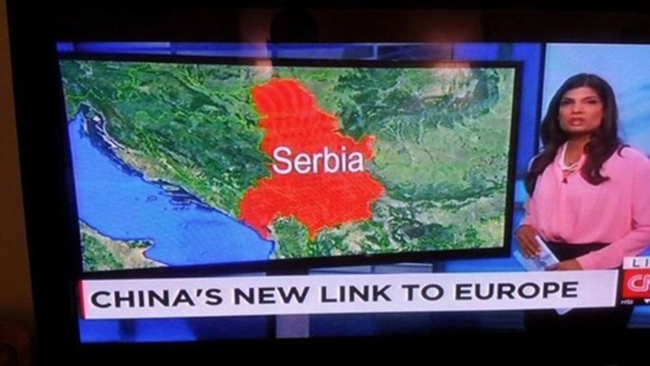 Mapa emitovana na TV CNN