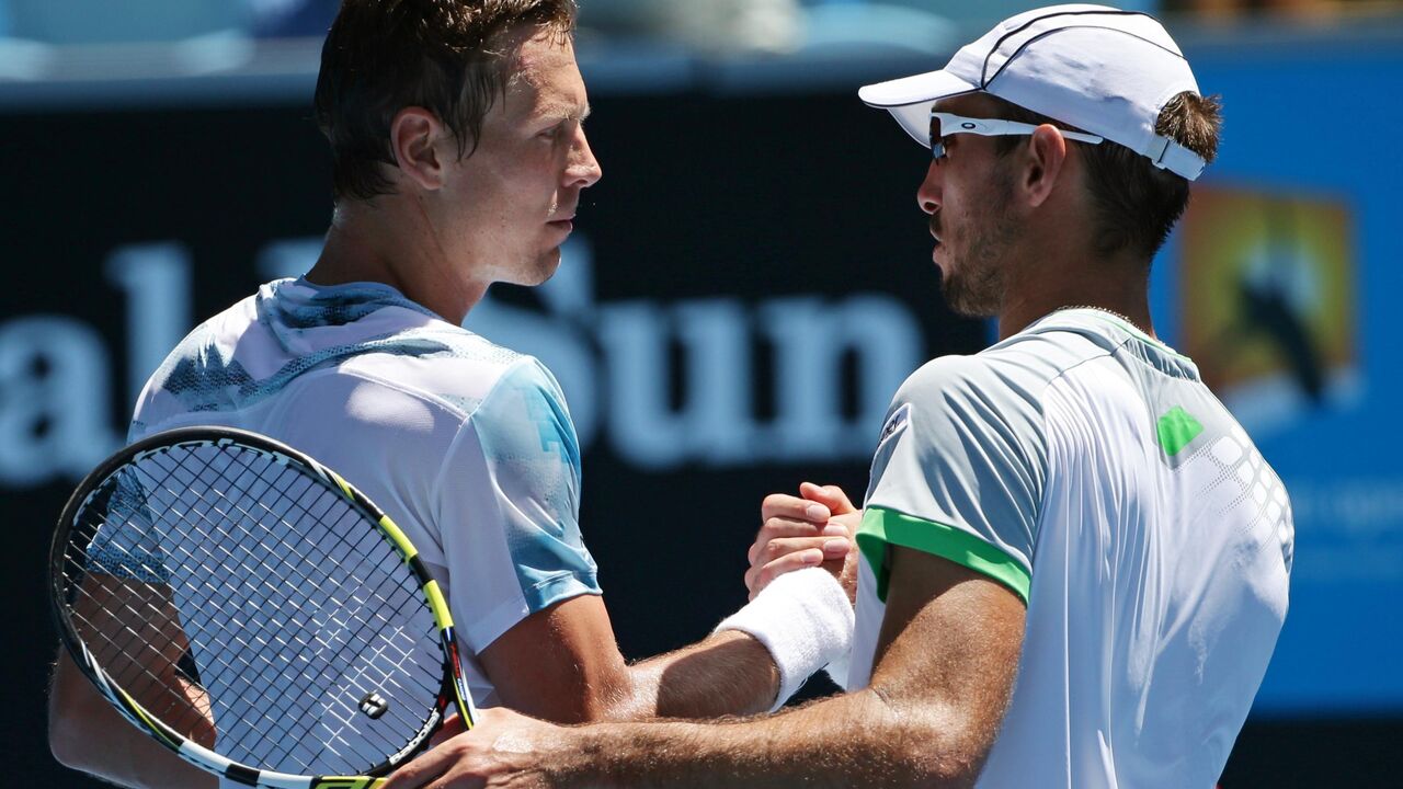 Viktor Troicki na meču protiv Tomaša Berdiha