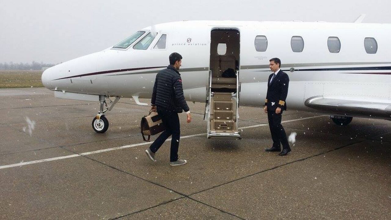 Novak Đoković na aerodromu "Morava"