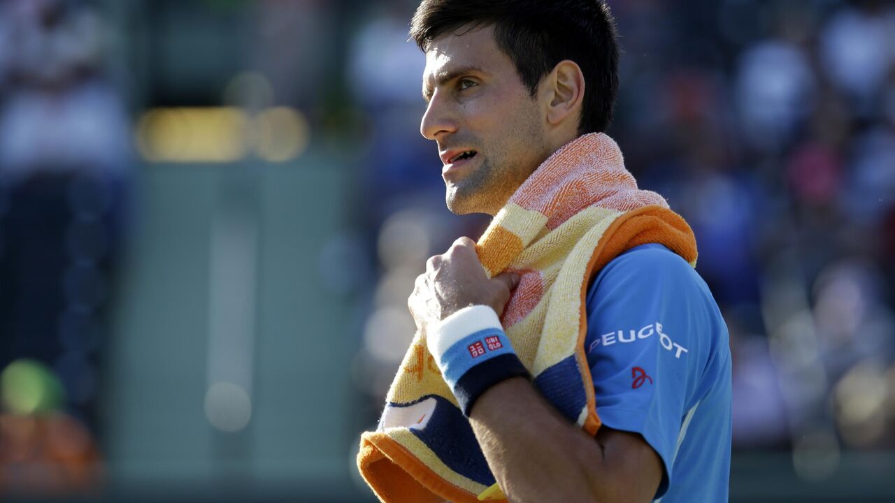 Novak Đoković tokom meča sa Aleksandrom Dolgopolovim
