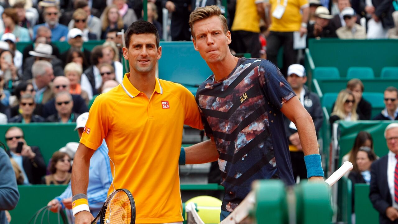 Novak Đoković i Tomaš Berdih pred početak finala ATP turnira u Monte Karlu