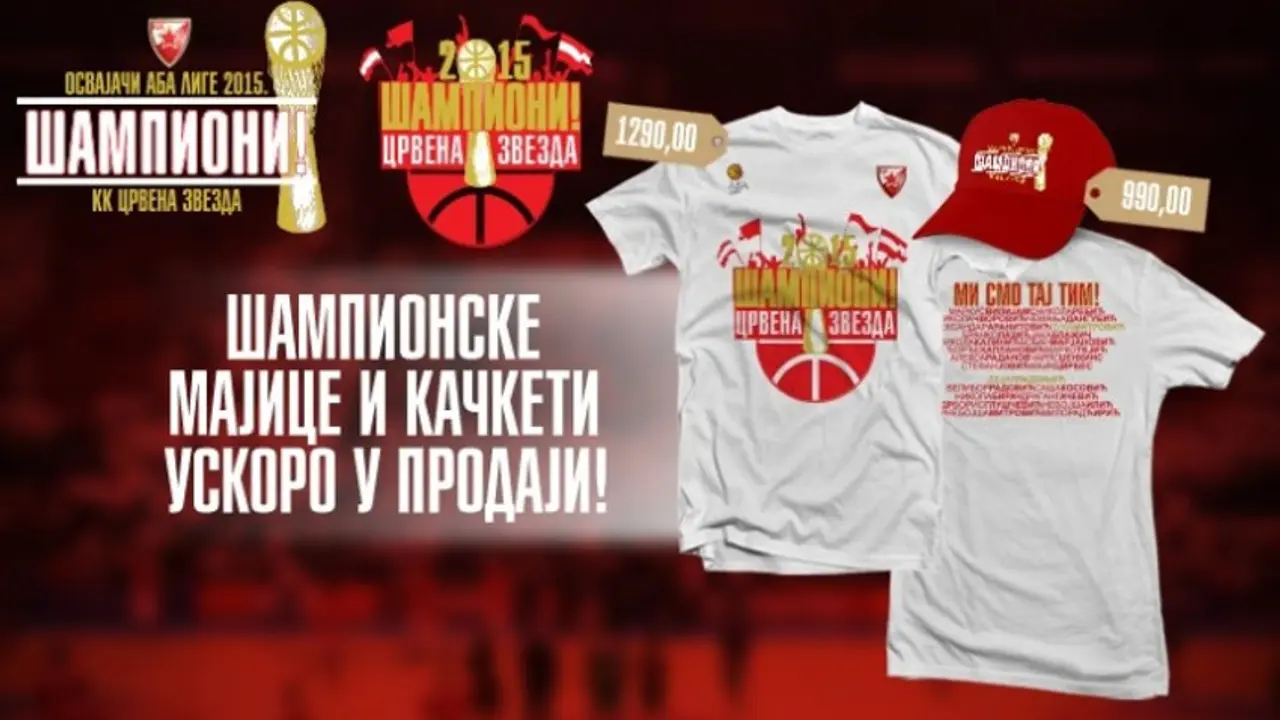 Šampionske majice i kačketi Crvene zvezde u prodaji