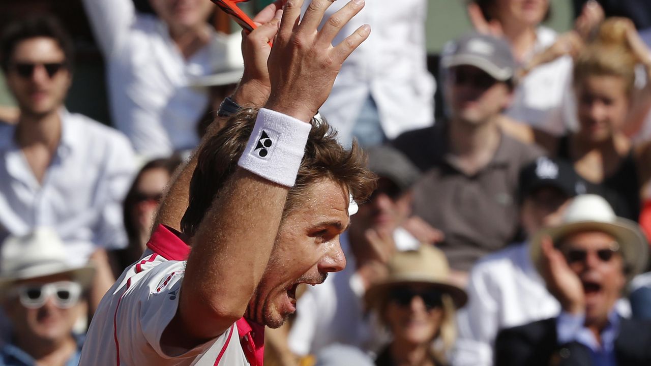 Stanislas Vavrinka tokom finala Rolan Garosa protiv Novaka Đokovića