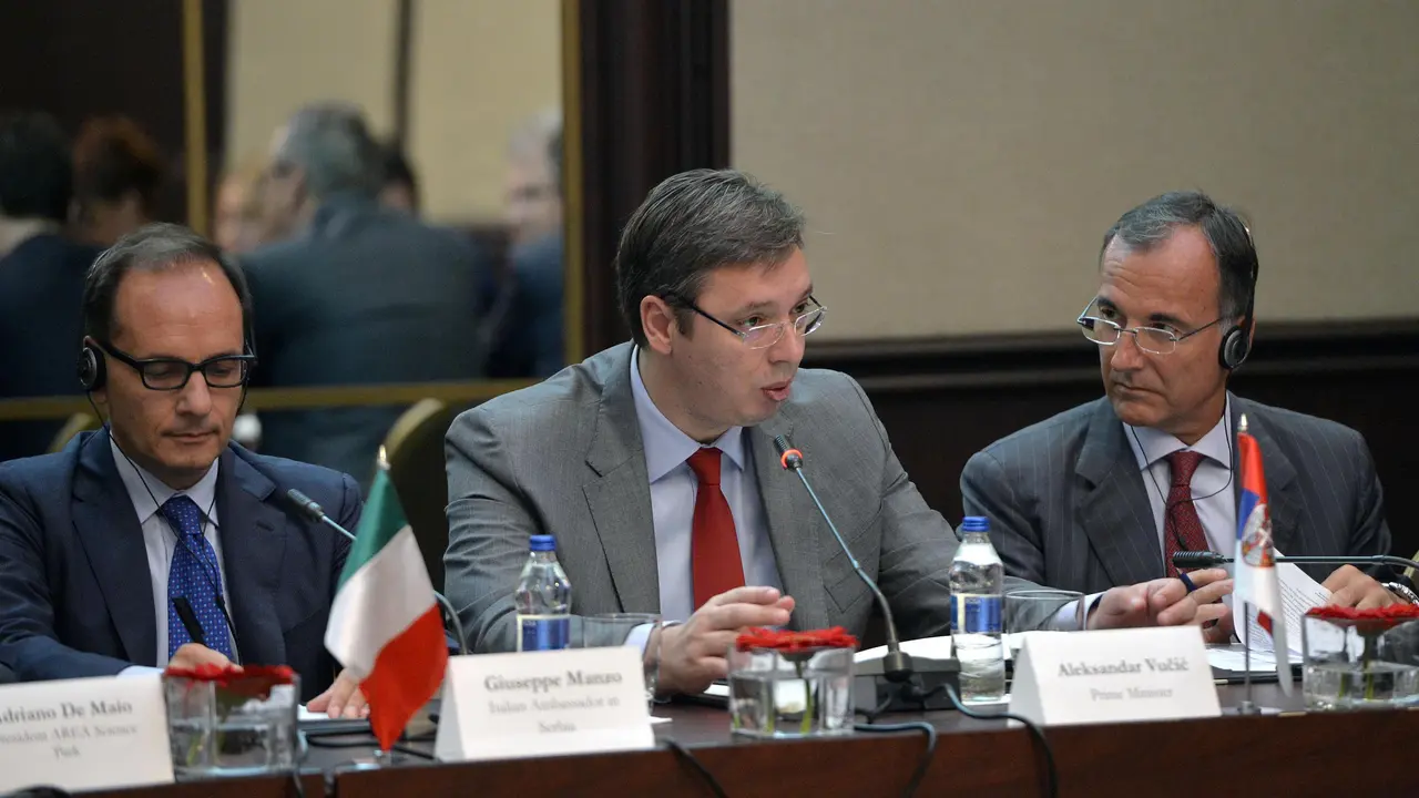 Aleksandar Vučić na konferenciji