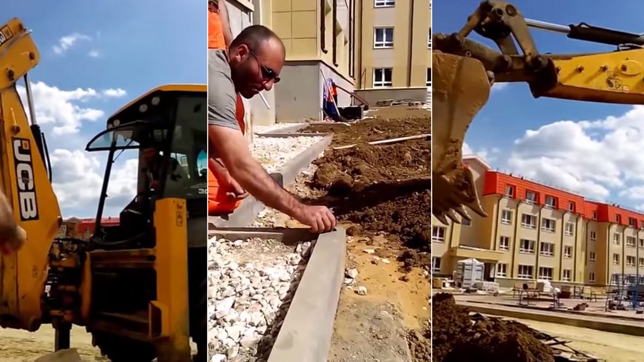 Buldožerom pali cigaru