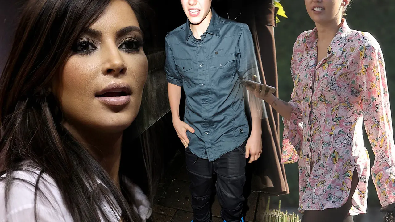 Kim Kardašijan, Majli Sajrus i Džastin Biber