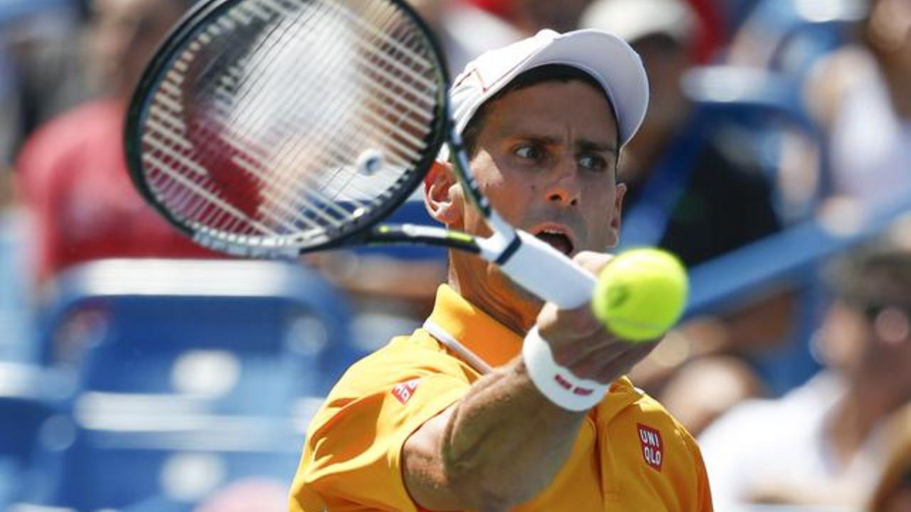 Novak Đoković na meču sa Dolgopolovim