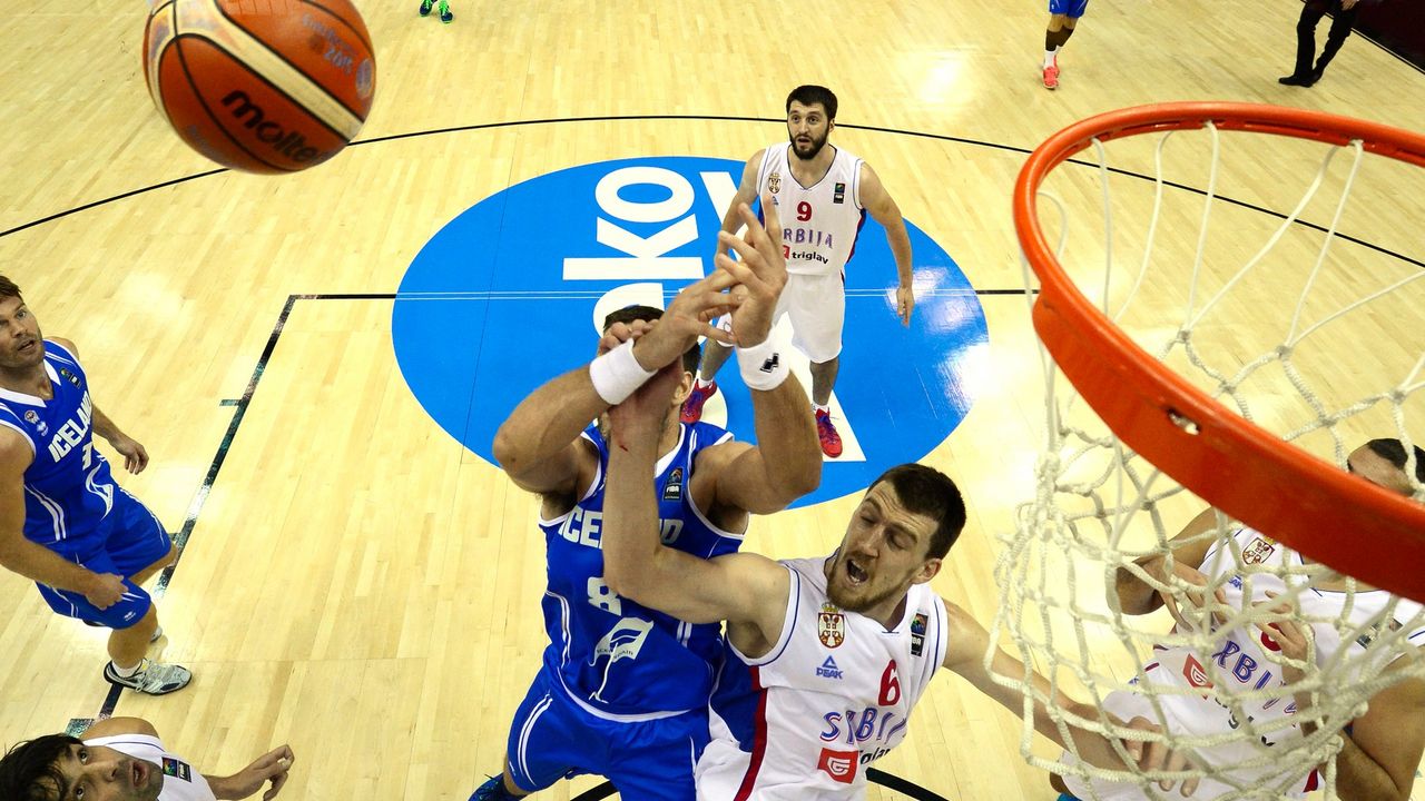 Detalj sa meča Evrobasketa između Srbije i Islanda