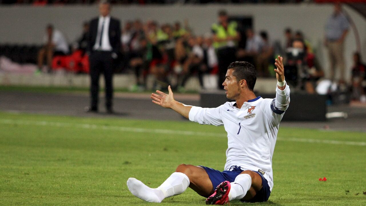 Kristijano Ronaldo na utakmici Albanija - Portugalija