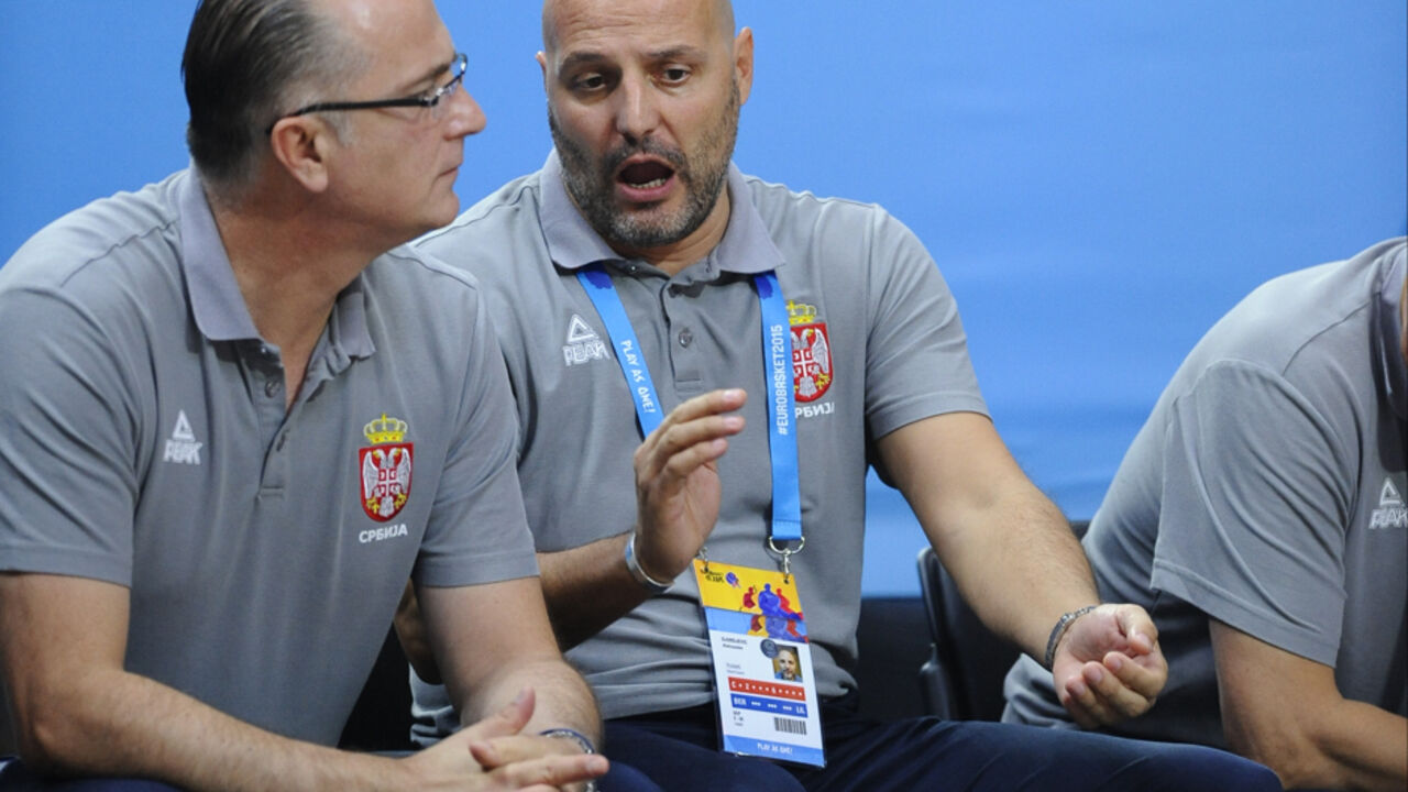 Selektor Srbije Aleksandar Đorđević na meču sa Francuskom