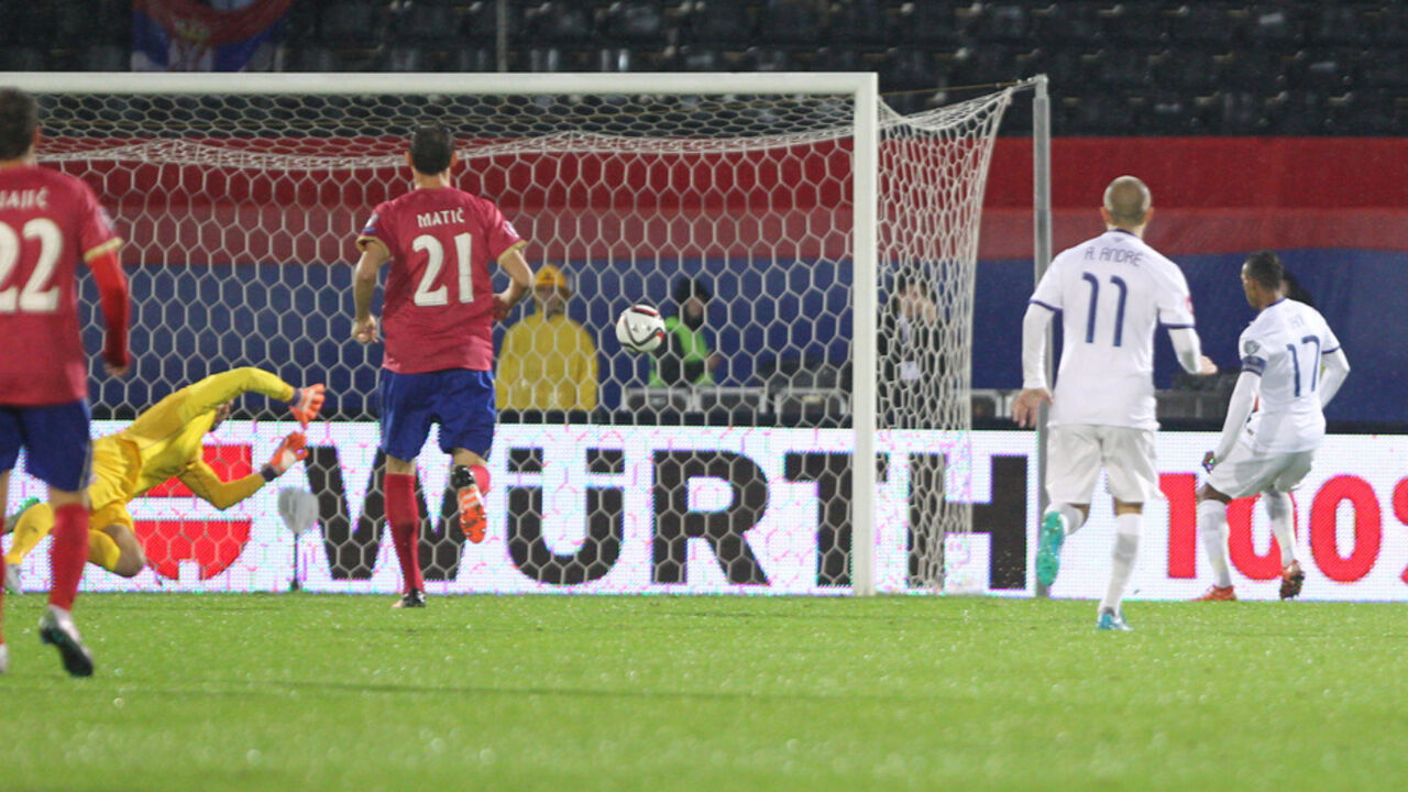 Nani postiže vodeći gol u meču Srbija - Portugal