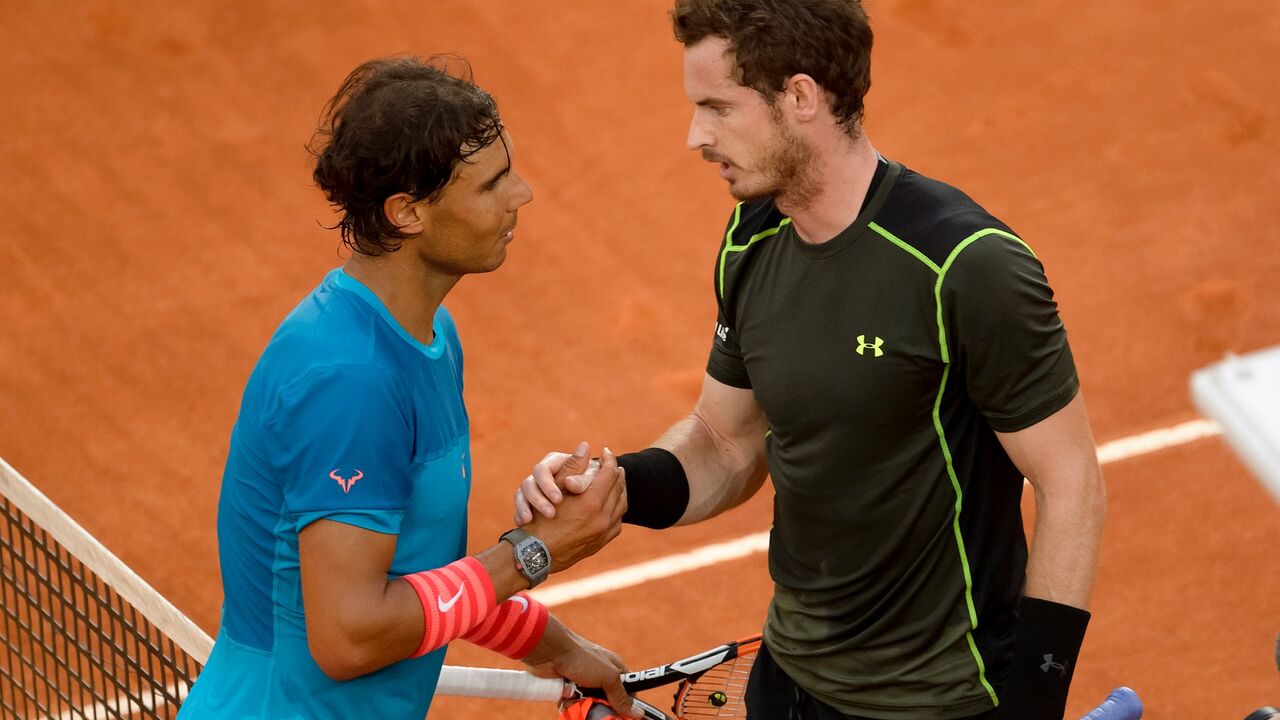 Rafael Nadal i Endi Marej se pozdravljaju posle meča na ATP turniru u Madridu
