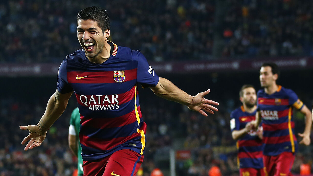 Luis Suarez slavi gol u meču protiv Eibara
