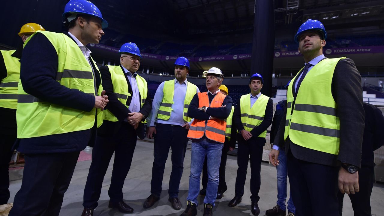 Siniša Mali i Dejan  Udovičić u obilasku Arene