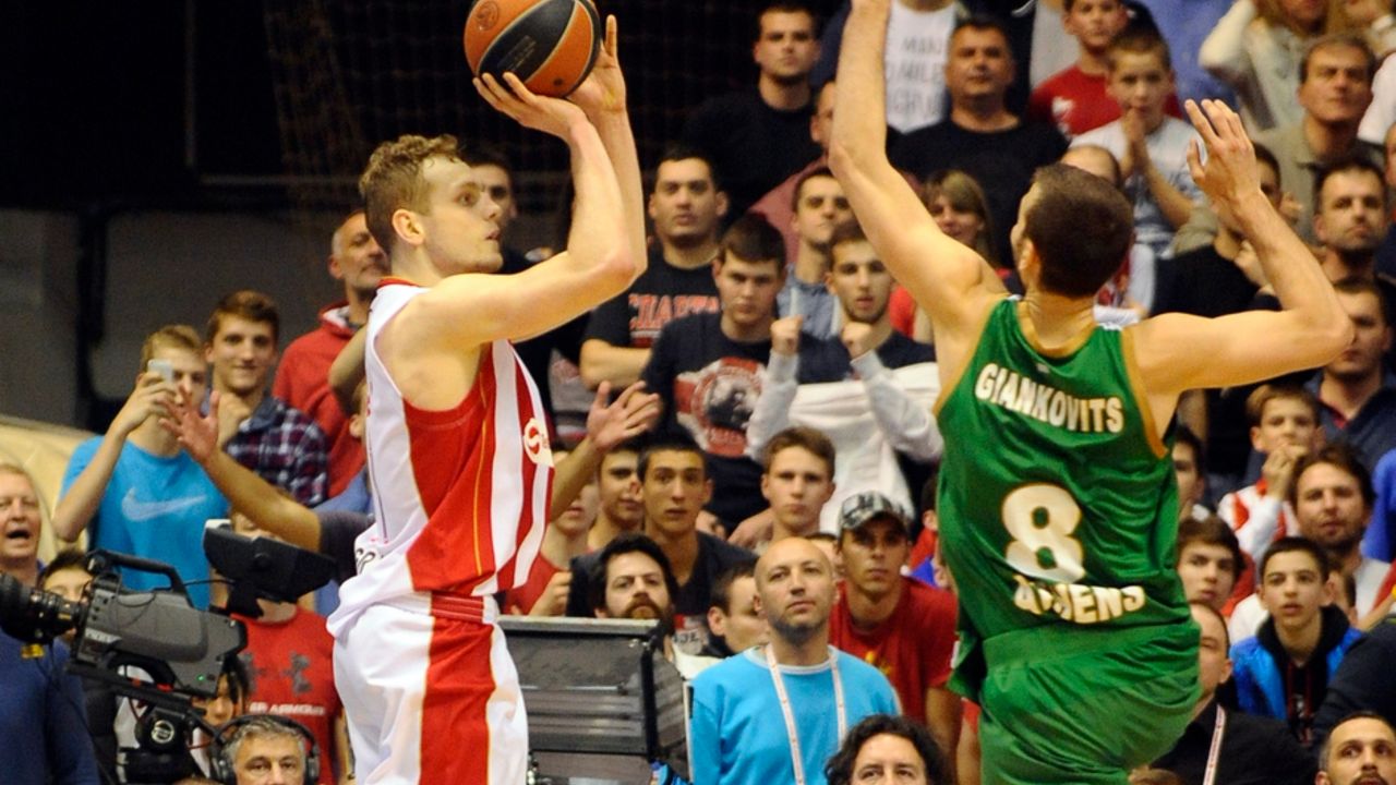 Jaka Blažič, trojka u poslednjim sekundama protiv Panatinaikosa u Pioniru