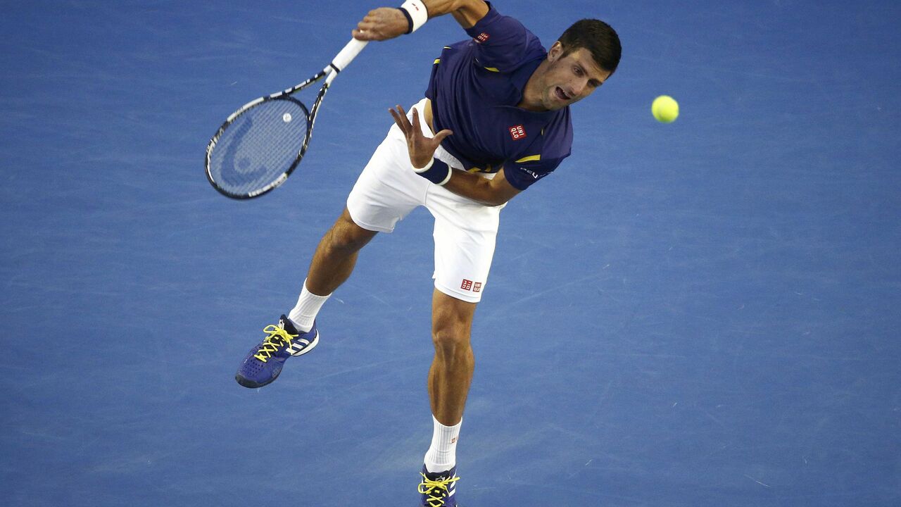 Novak Đoković na meču protiv Endija Mareja