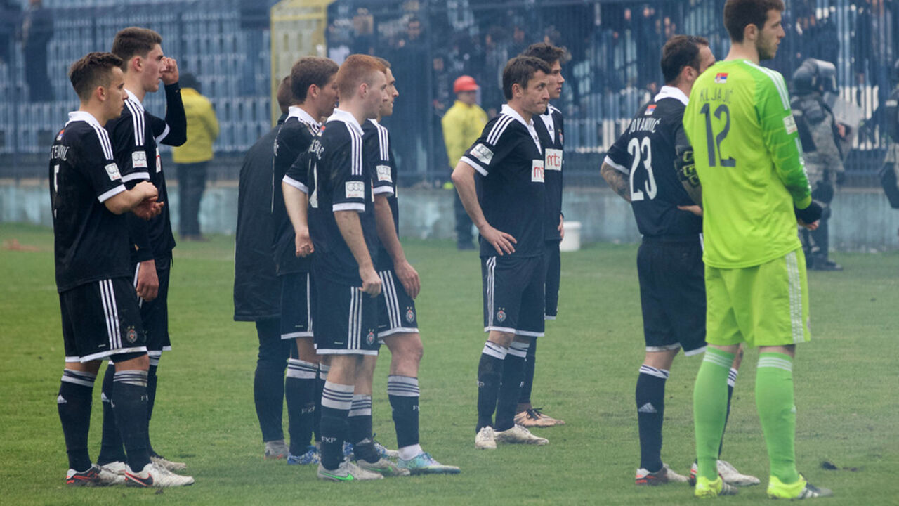 Fudbaleri Partizana posle poraza od OFK Beograda