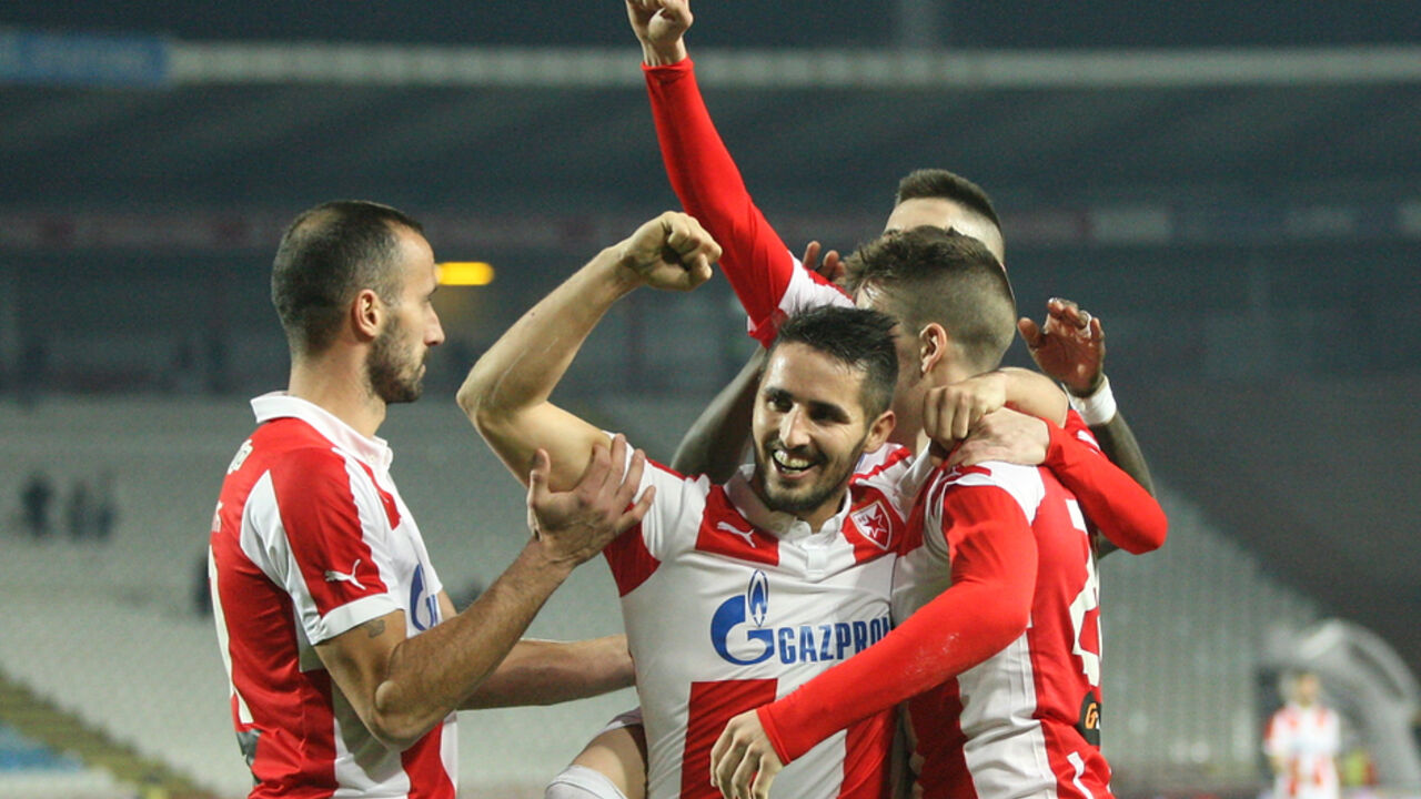 Mihailo  Ristiuć raduje se pogotku Vijeire koji je on namestio
