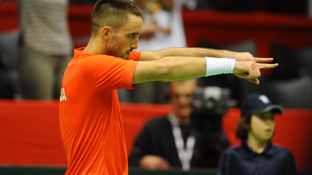 Viktor Troicki posle poena kojim je doneo trijumf Srbiji nad Kazahstanom
