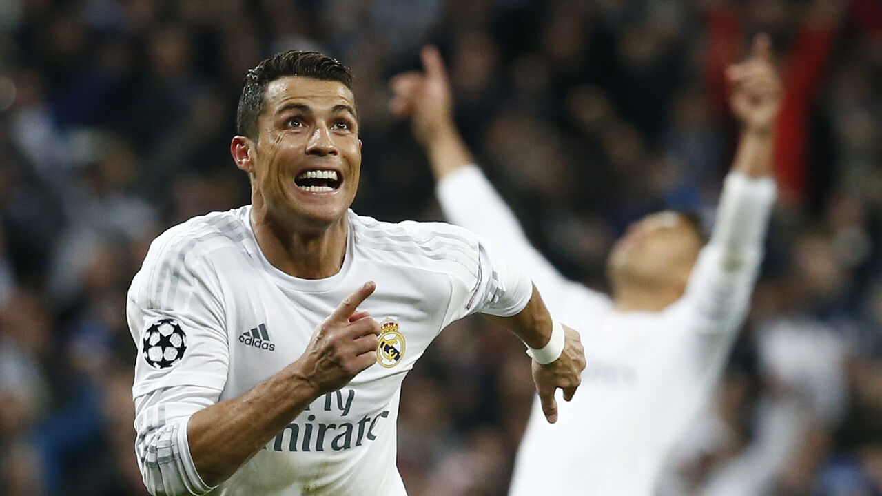 Kristijano Ronaldo proslavlja treći gol protiv Volfsburga