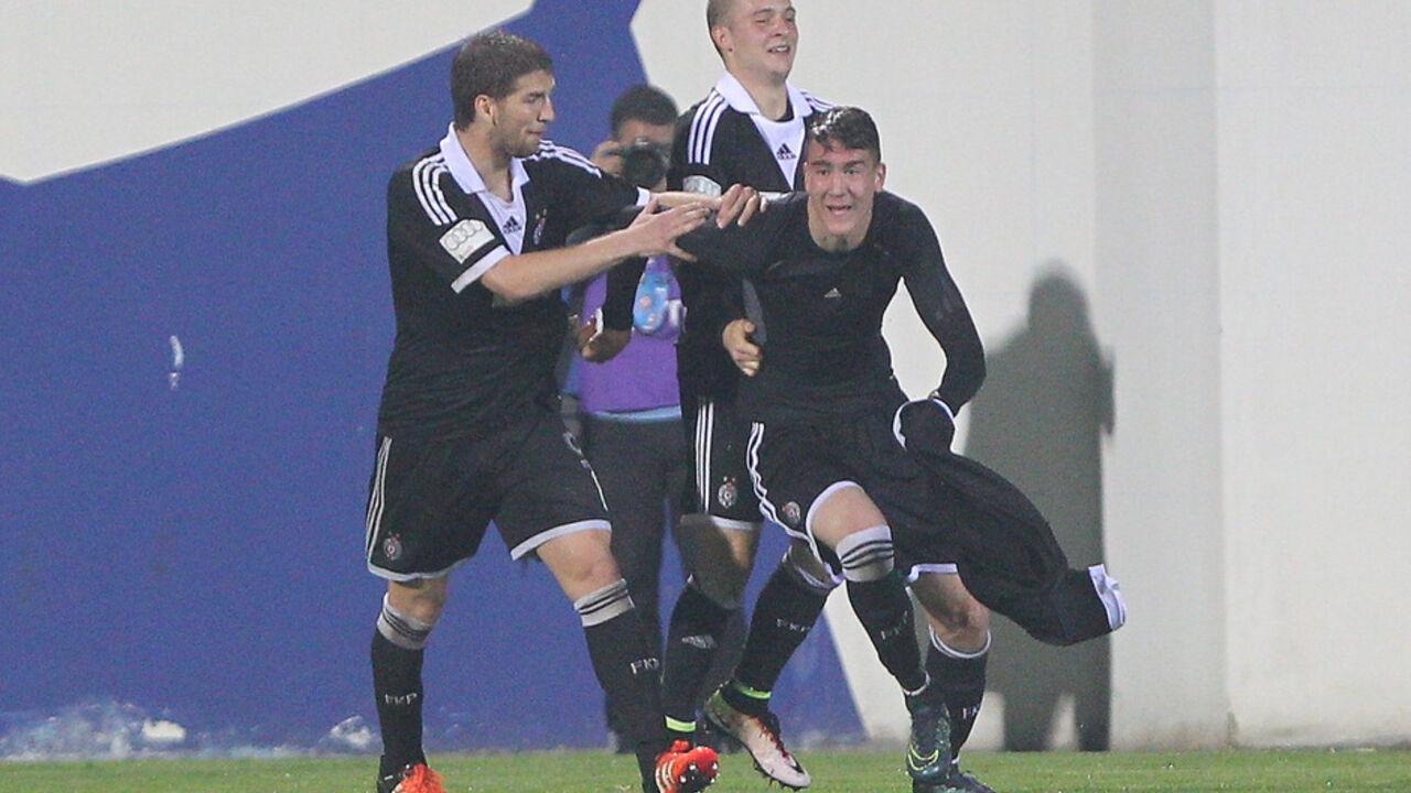Dušan Vlahović proslavlja gol u finalu Kupa Srbije