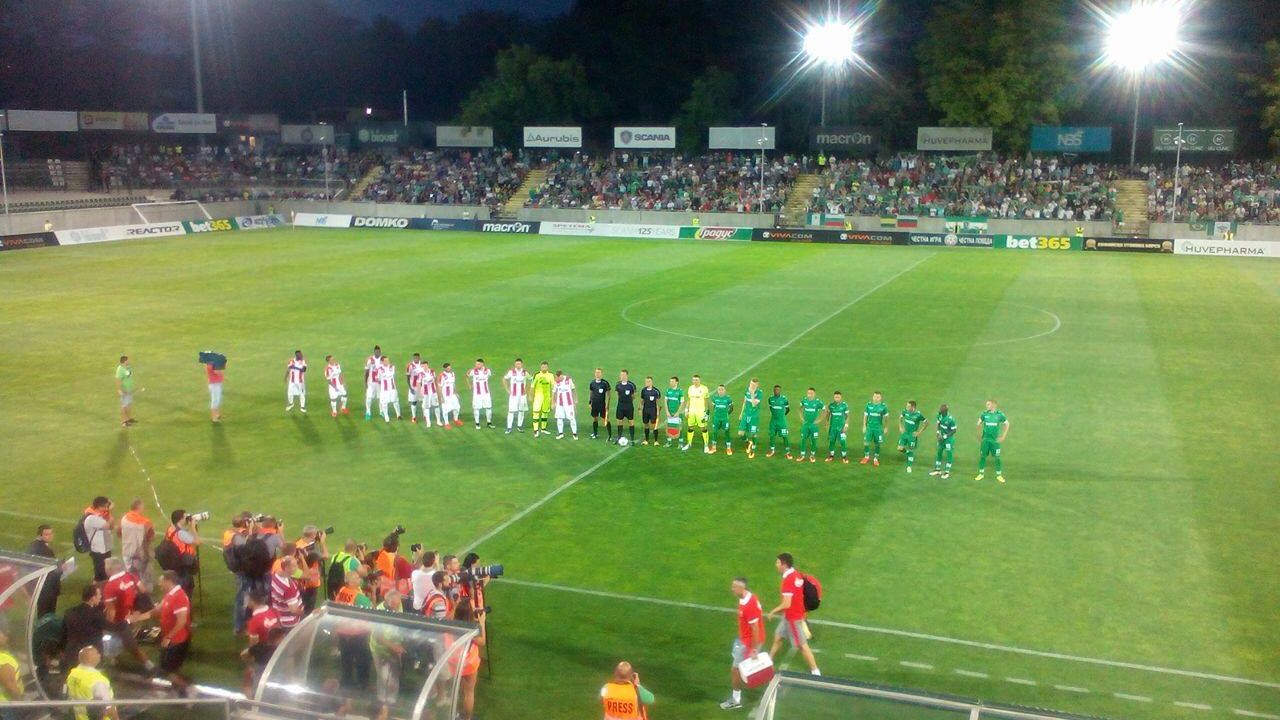 Timovi Ludogoreca i Crvene zvezde uoči utakmice u Razgradu