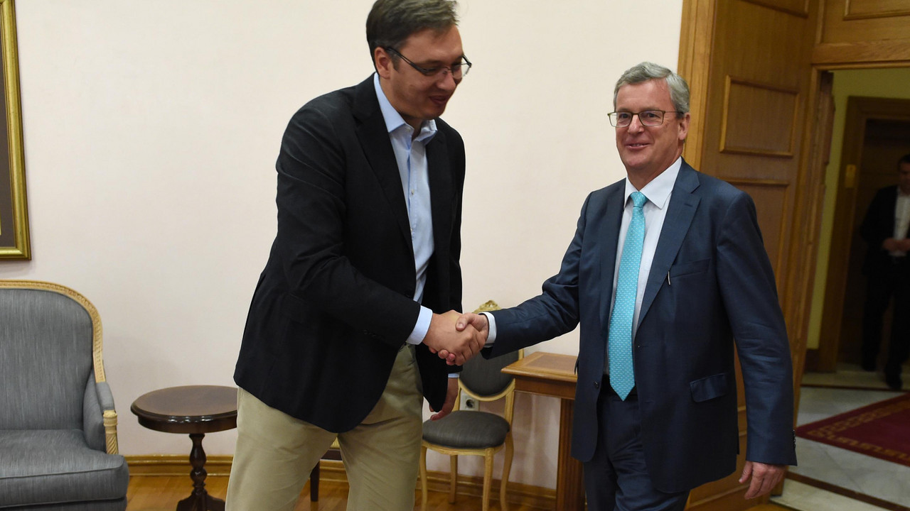Aleksandar Vučić i Johanes Ajgner