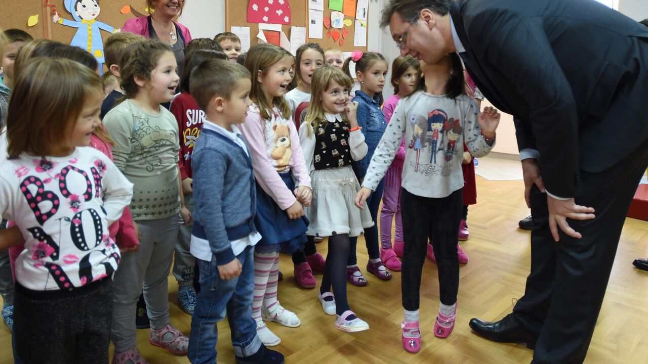 Aleksandar Vučić u poseti vrtiću