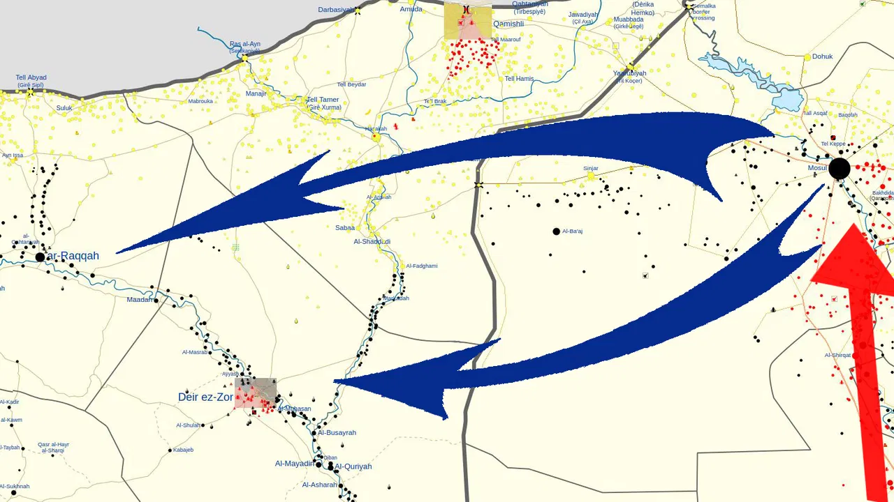 Rat u Siriji i Iraku - mapa